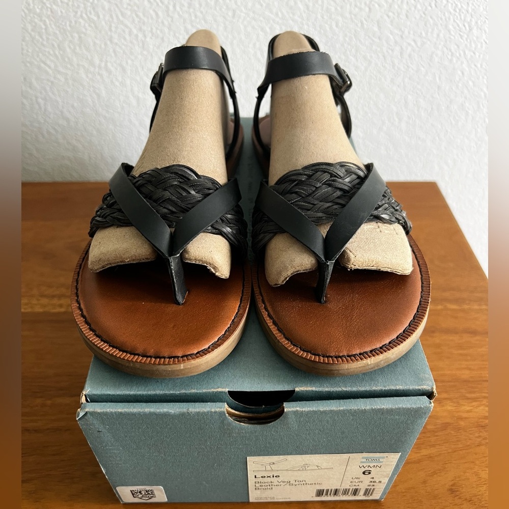 TOMS Black Braided Women's Sandals